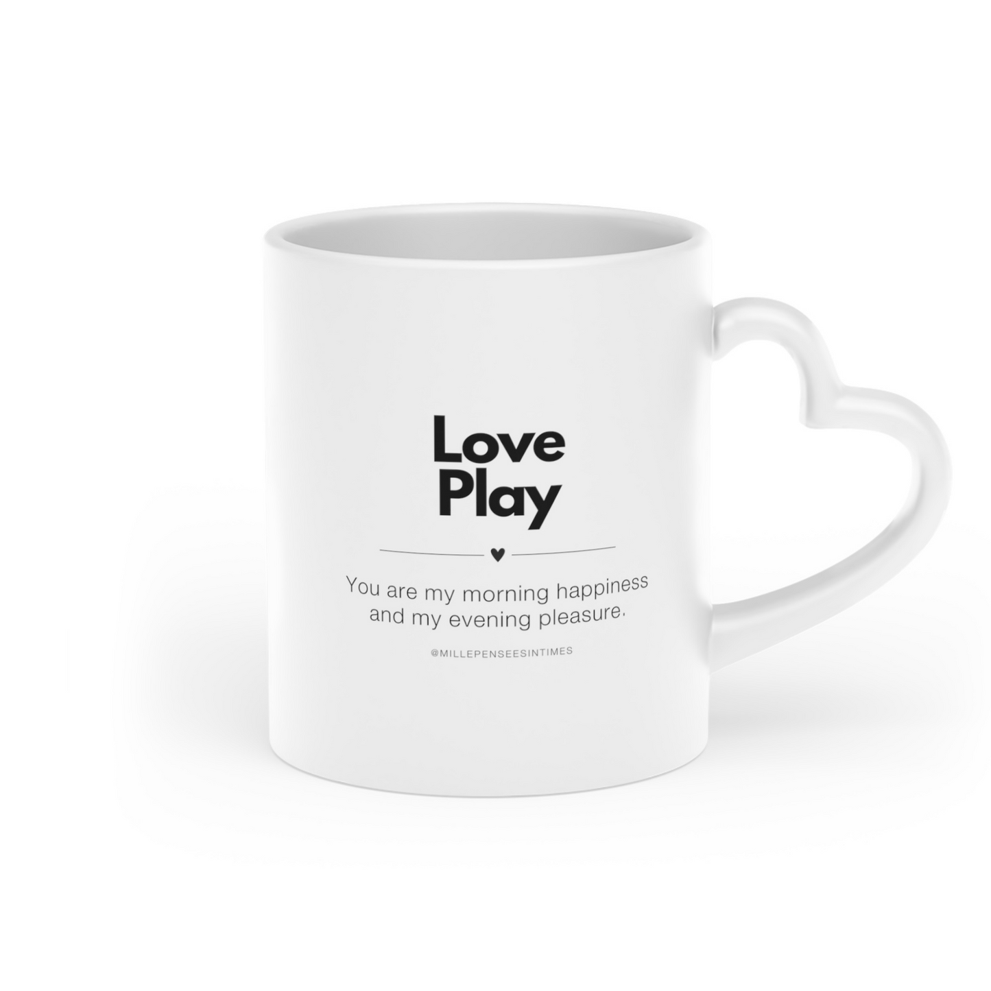 Heart Shaped Handle Mug Love Play Couple Gift Valentines Day