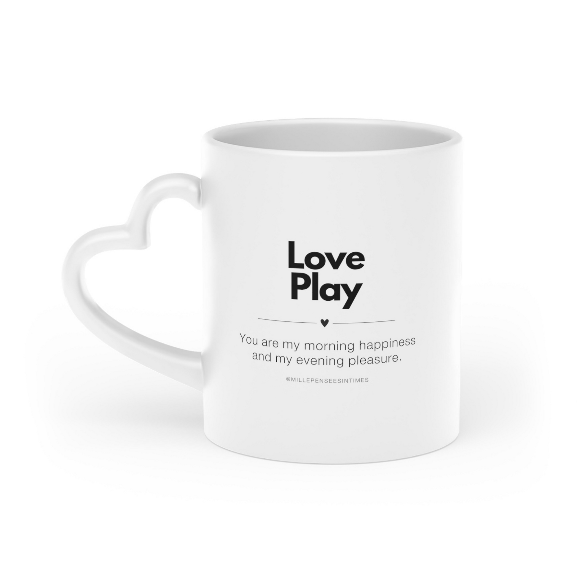 Heart Shaped Handle Mug Love Play Couple Gift Valentines Day