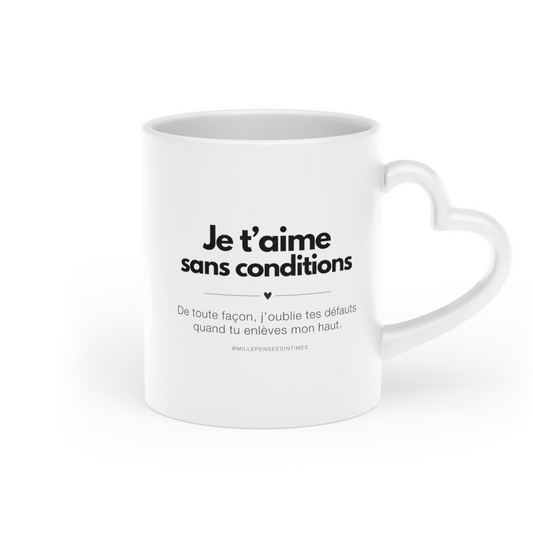 Mug Anse Coeur Cadeau Couple Saint Valentin Je t'aime sans conditions