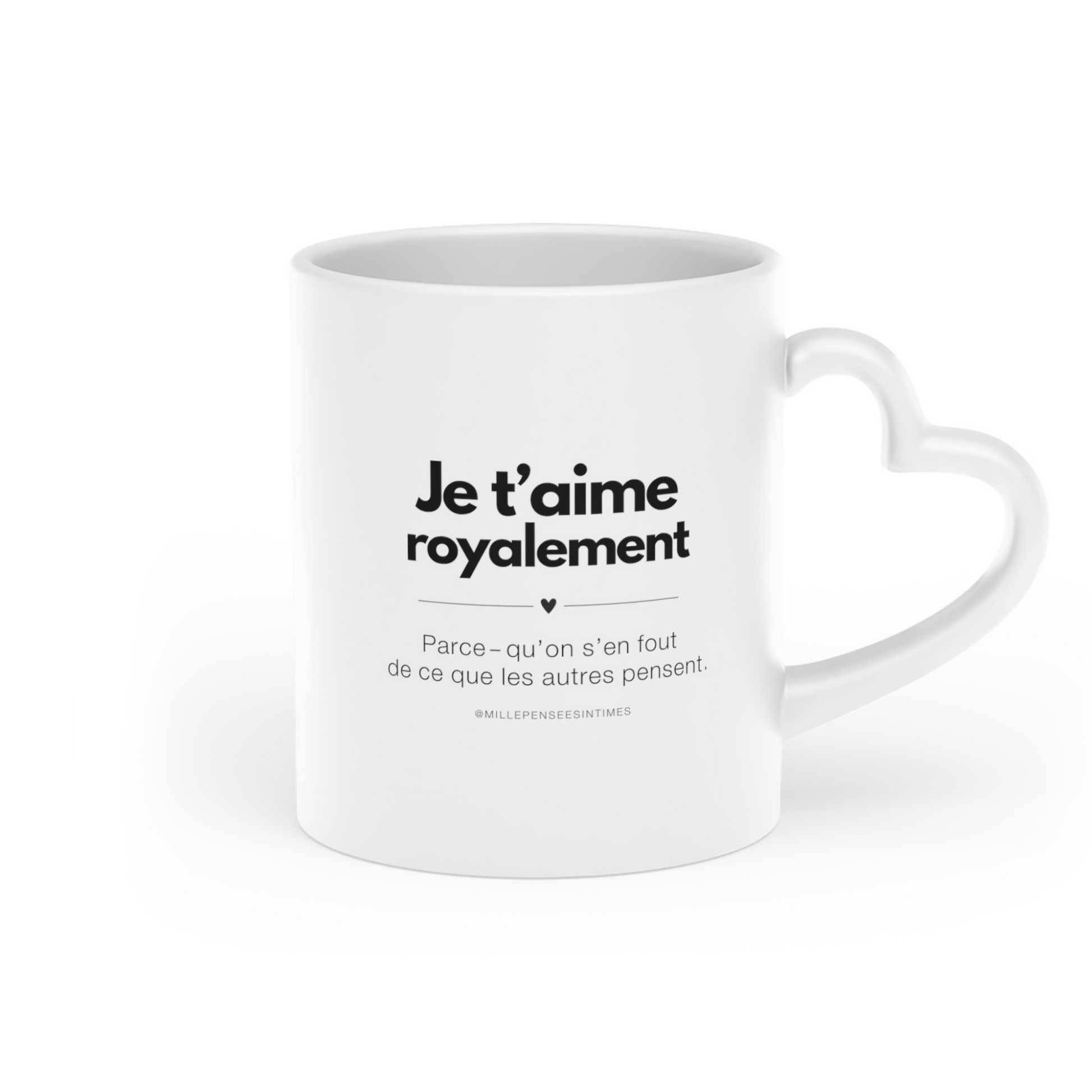 Mug Anse Coeur Je t'aime royalement Cadeau Couple Message Amour Original