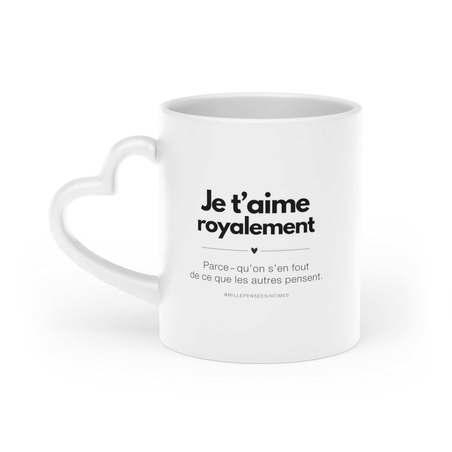 Mug Anse Coeur Je t'aime royalement Cadeau Couple Message Amour Original