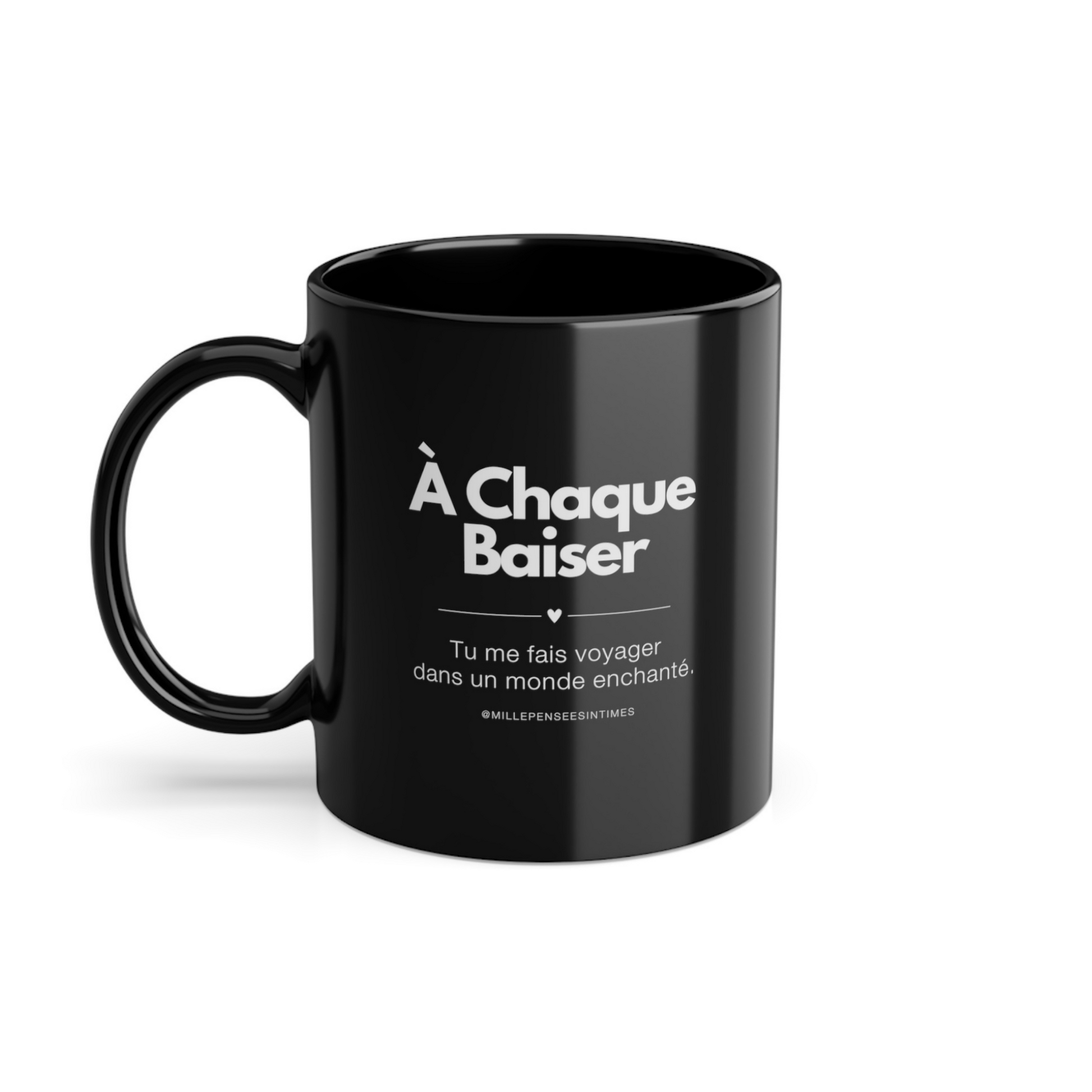 Mug Couple Céramique Noir A chaque baiser Cadeau Original Saint Valentin