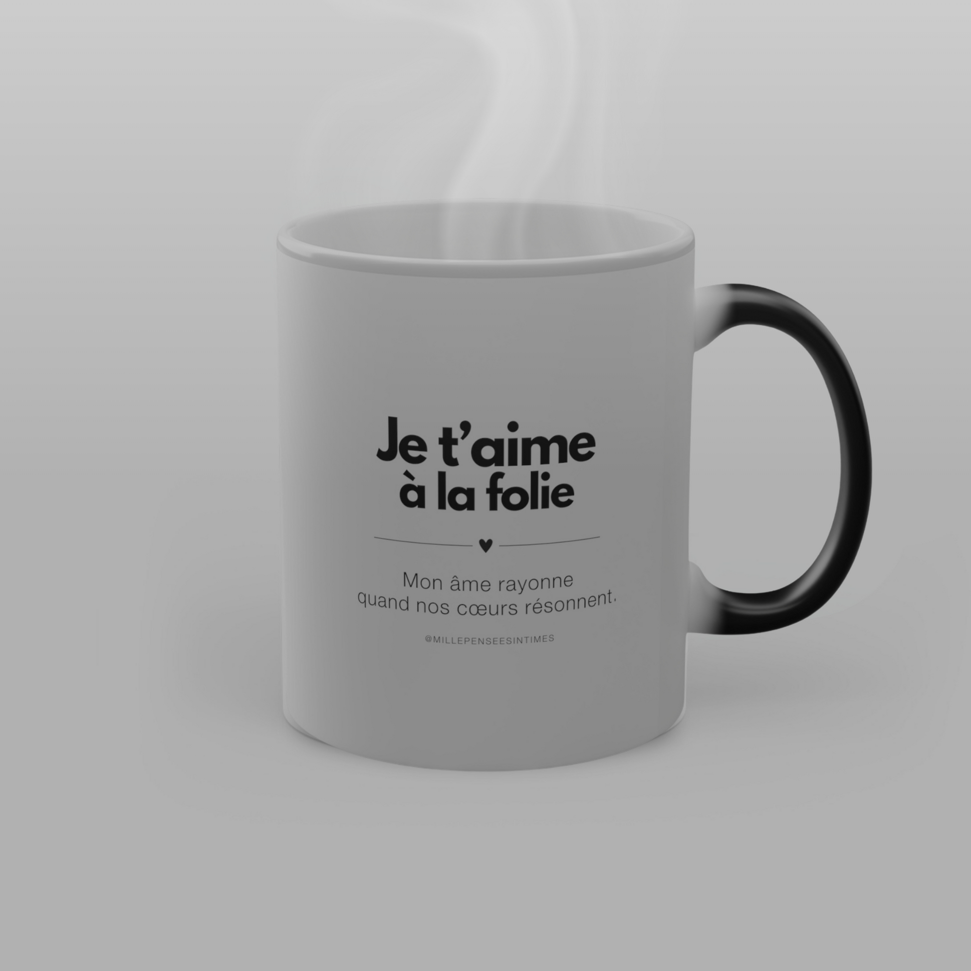 Mug Magique Je t'aime a la folie Message Amour Cadeau Original