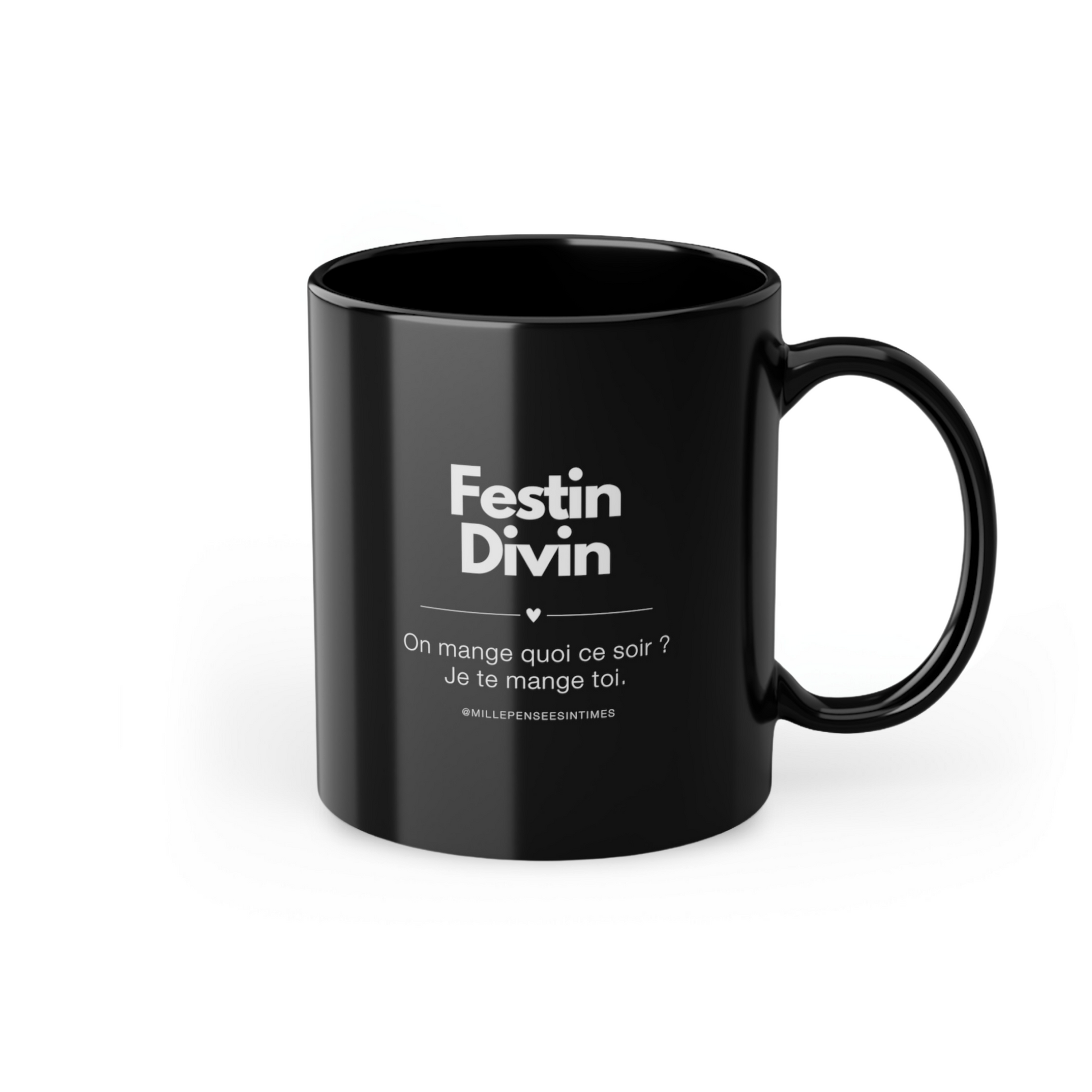 Mug Noir Message Original Cadeau Couple Sexy Festin Divin