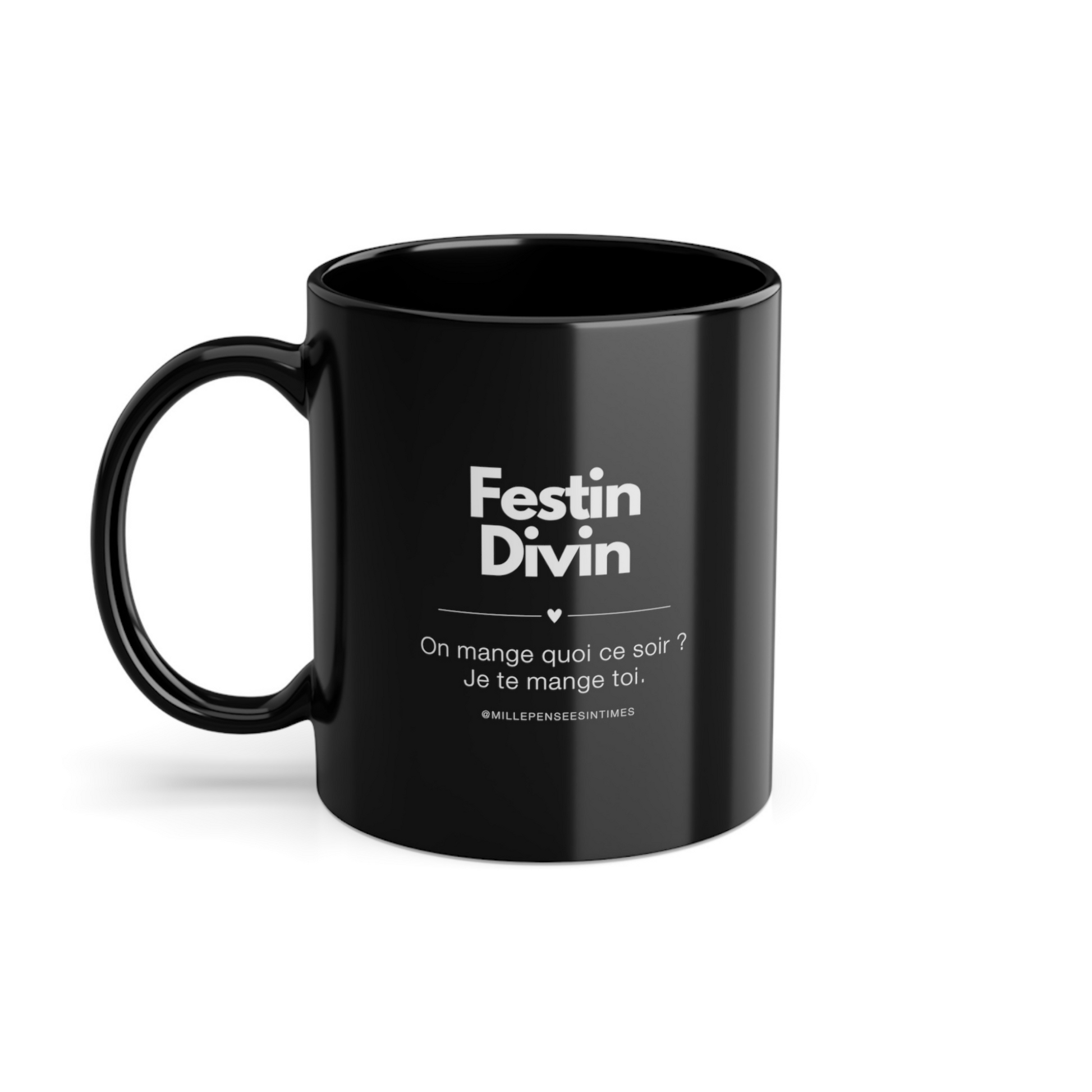 Mug Noir Message Original Cadeau Couple Sexy Festin Divin