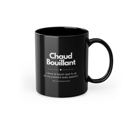 Mug Noir Message Amour Chaud Bouillant Cadeau Couple Sexy Saint Valentin