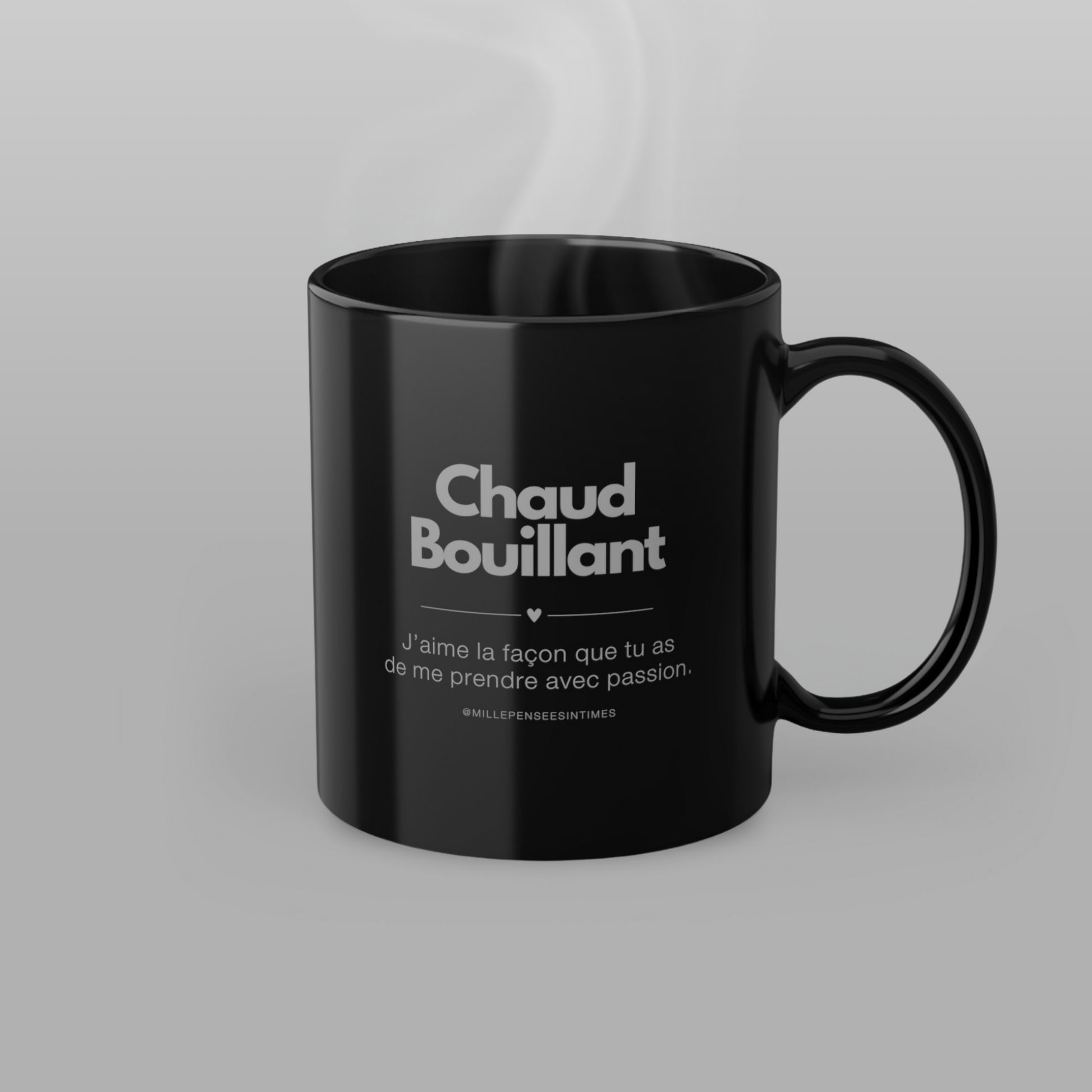 Mug Noir Message Amour Chaud Bouillant Cadeau Couple Sexy Saint Valentin