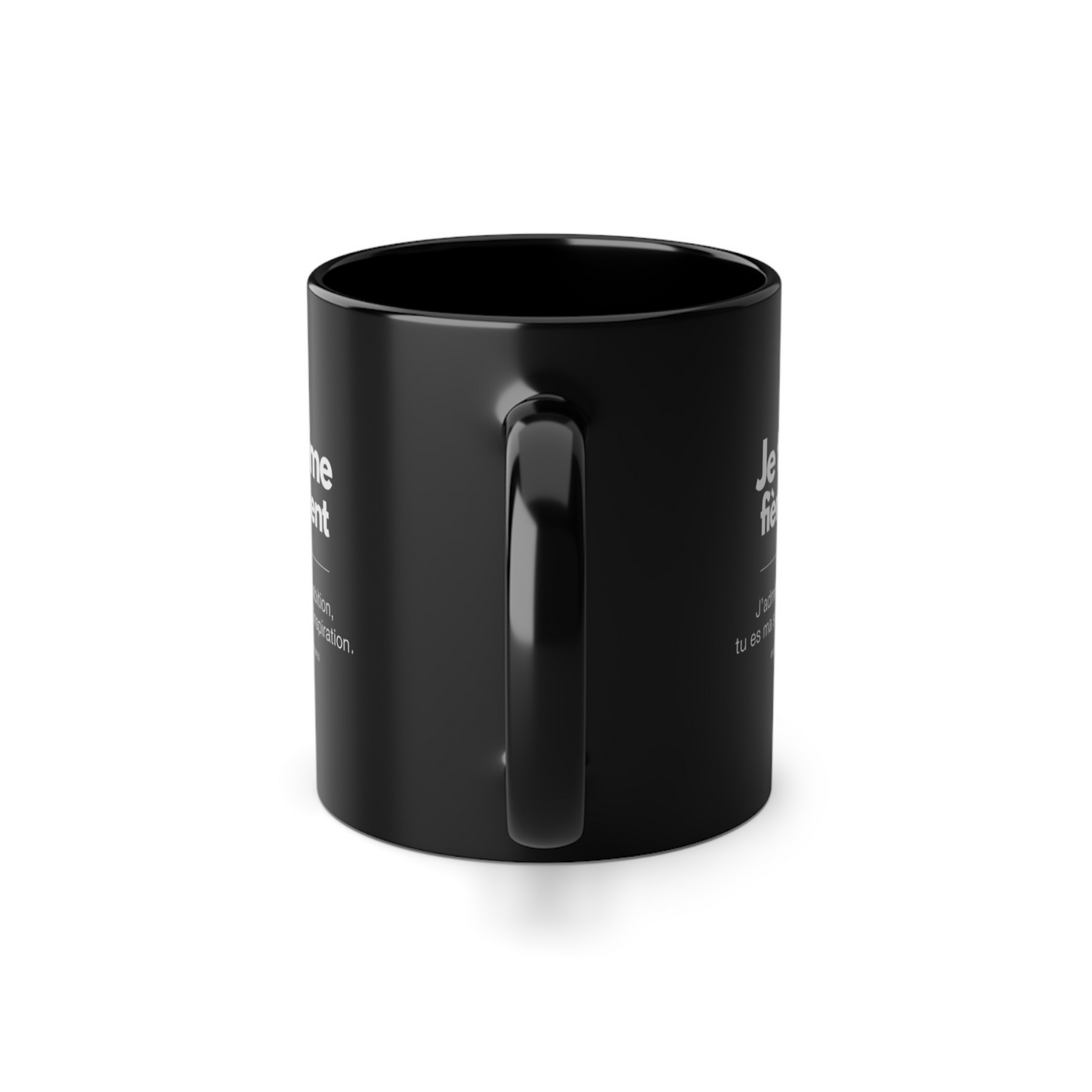 Mug Noir Je t'aime fierement Message Amour Cadeau Original