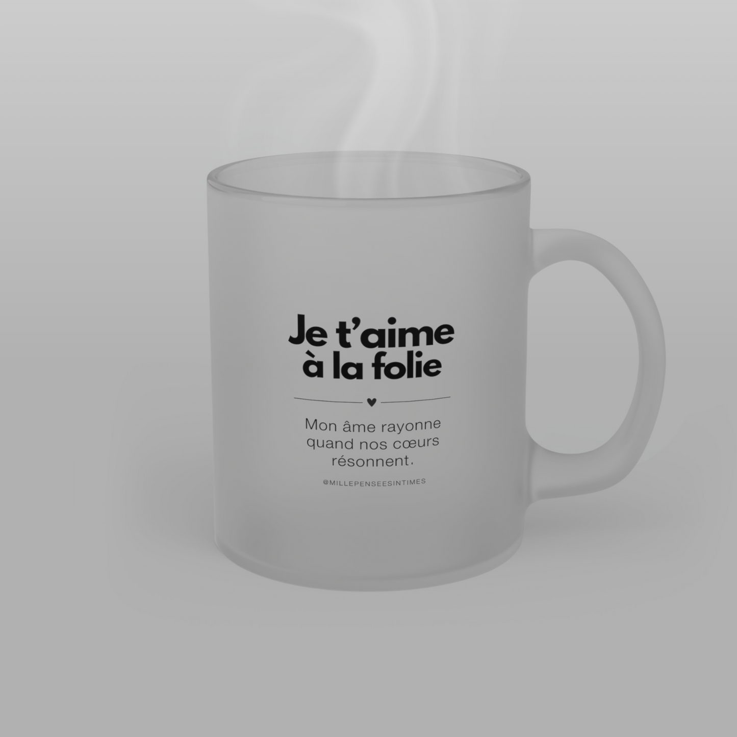 Mug Verre Givré Je t'aime à la folie Message Amour Cadeau Original